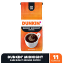 Dunkin Midnight Dark Roast Ground Coffee, 11 oz. Bag