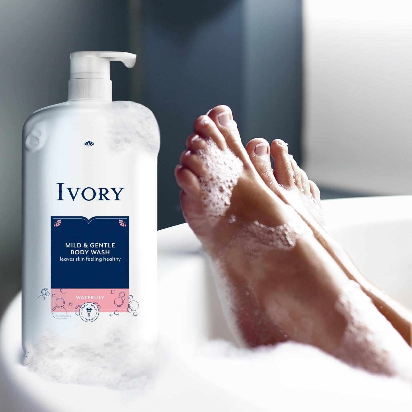 Ivory Mild & Gentle Body Wash, Water Lily Scent, 35 fl oz