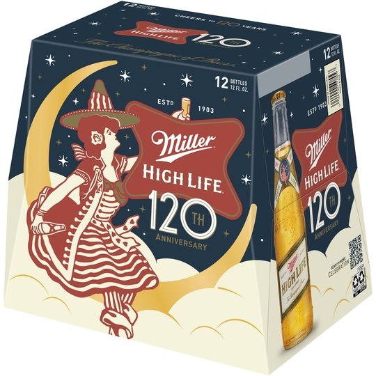 Miller High Life Lager Beer, 12 Pack, 12 fl oz Bottles, 4.6% ABV