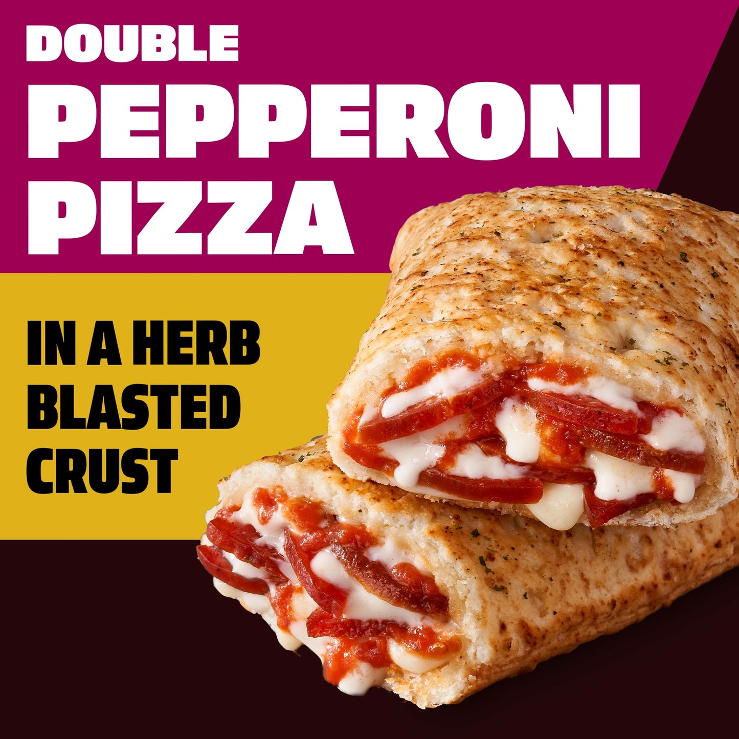 Hot Pockets Frozen Snacks, Big and Bold Double Pepperoni Pizza, 2 Giant Sandwiches