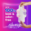 Always Radiant Feminine Pads with Wings, Size 1, Regular Absorbency, Scented, 30 Count