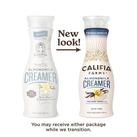 Califia Farms Dairy Free, French Vanilla Almond Milk Coffee Creamer, 25.4 fl oz