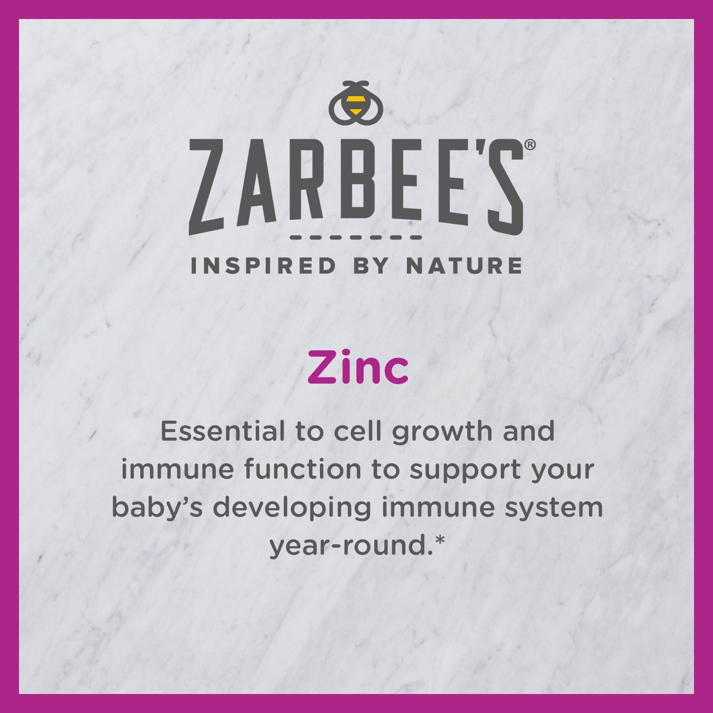 Zarbee's Baby Immune Support with Zinc, Age 6 months+, Grape, 2oz