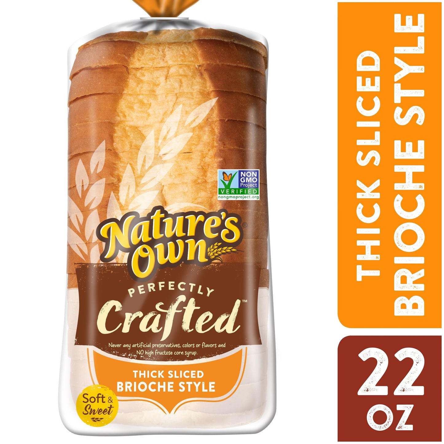 Nature's Own Perfectly Crafted Brioche Style Bread Loaf, 22 oz