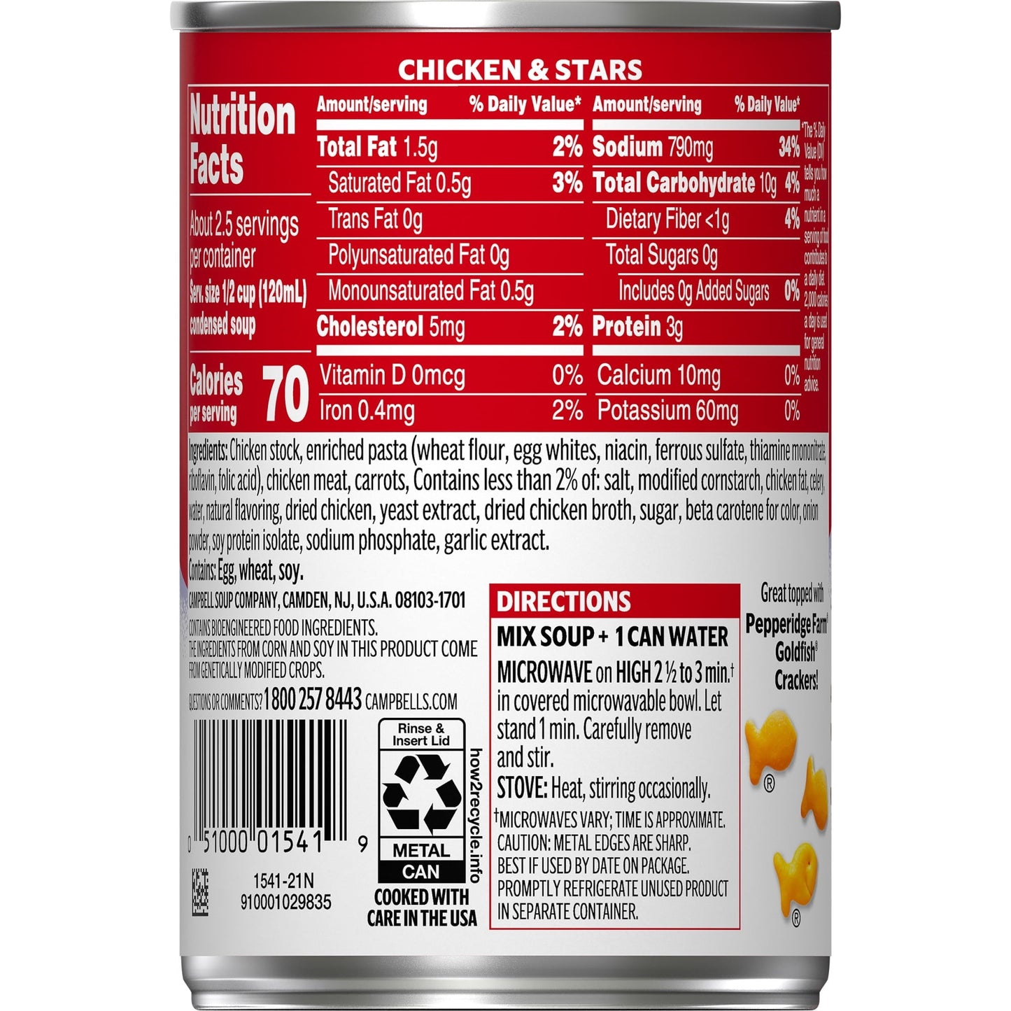 Campbell's Condensed Kids Soup, Chicken & Stars Soup, 10.5 oz. Can