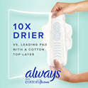 Always Pure Cotton Feminine Pads With WIngs, Size 3, Extra Heavy Absorbency, 22 CT