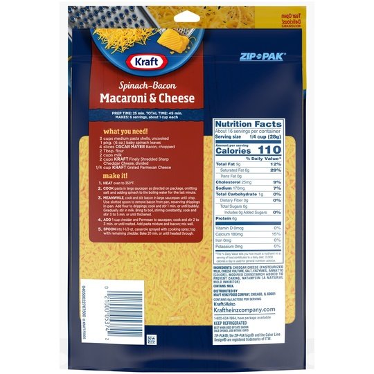 Kraft Sharp Cheddar Finely Shredded Cheese, 16 oz Bag