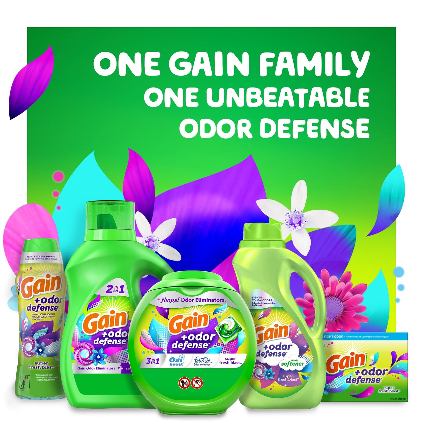 Gain Flings Laundry Detergent Pacs with Odor Defense, 112 Ct, Super Fresh