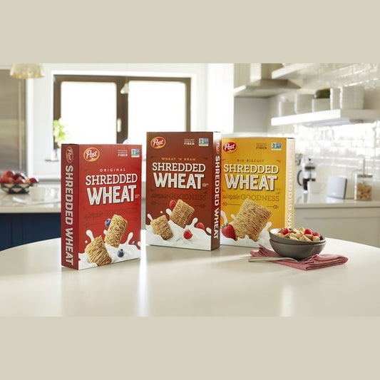 Post Wheat n Bran® Shredded Wheat, Breakfast Cereal, Excellent Source of Fiber, Kosher 18 Ounce – 1 count
