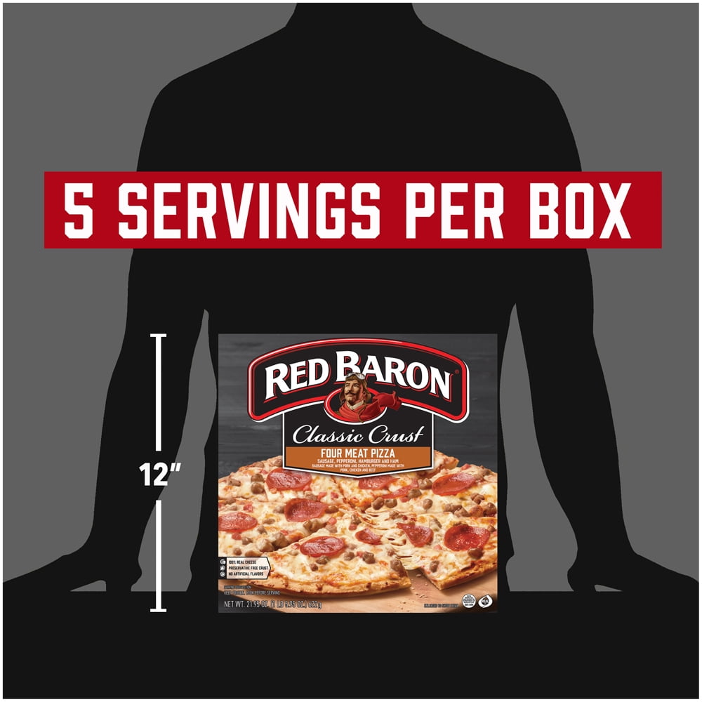 Red Baron, Pizza, Classic Crust Four Meat, 21.95 oz (Frozen)