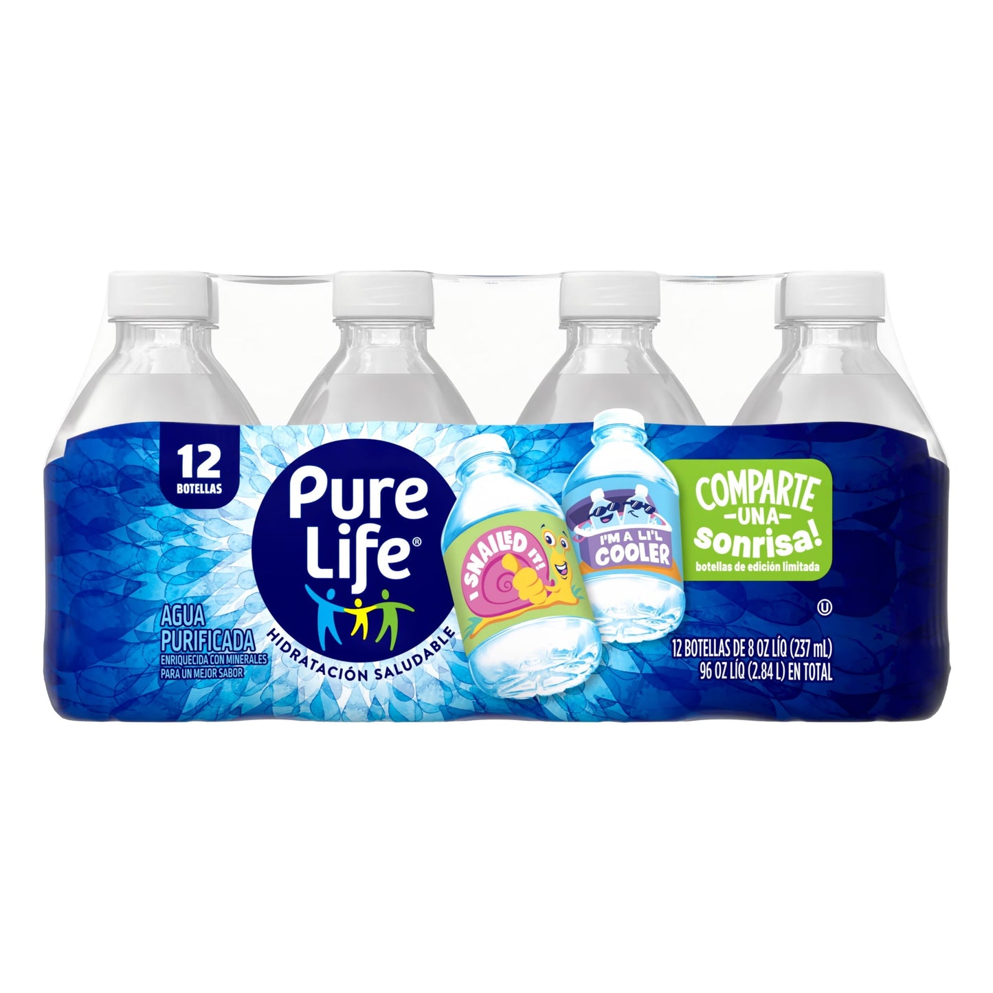 Pure Life Purified Water, 8 Fl Oz, Plastic Bottled Water (12 Pack)