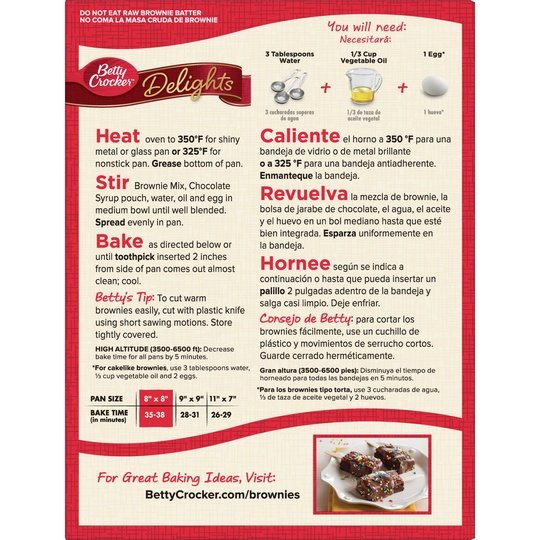 Betty Crocker Delights Supreme Original Brownie Mix, 16 oz.