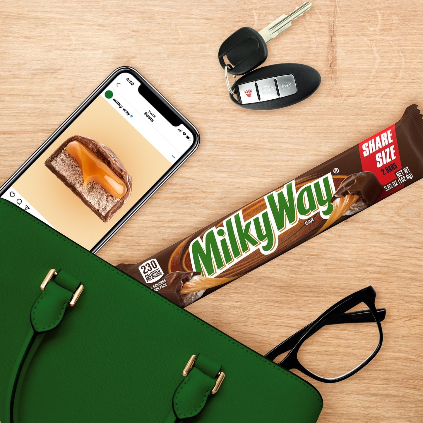 Milky Way Candy Milk Chocolate Bar, Share Size - 3.63 oz