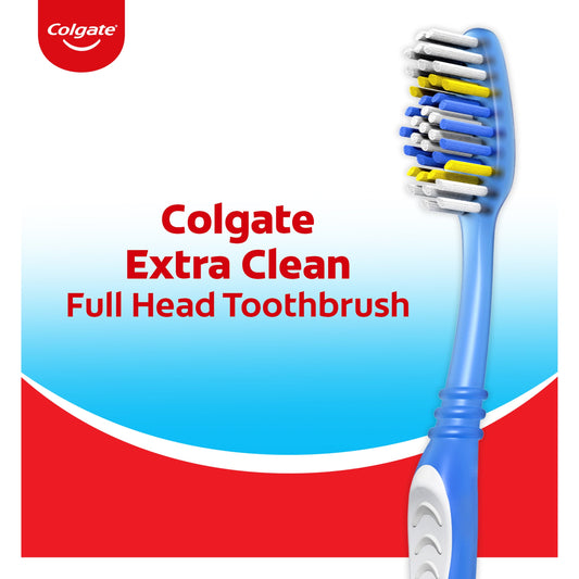 Colgate Extra Clean Flexible Grip Toothbrush, Medium, 1 Ct, Adult