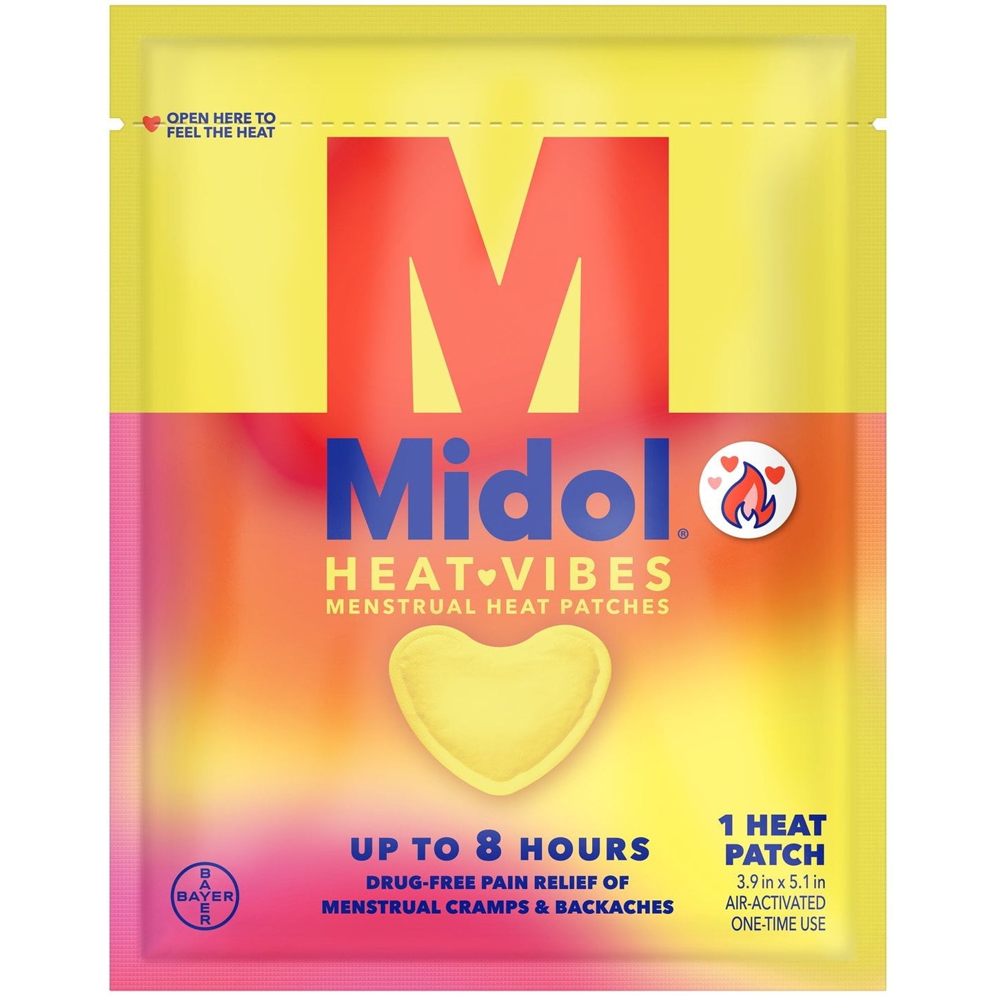 Midol Heat Vibes Menstrual Pain Relief Heat Patches, 3 Count