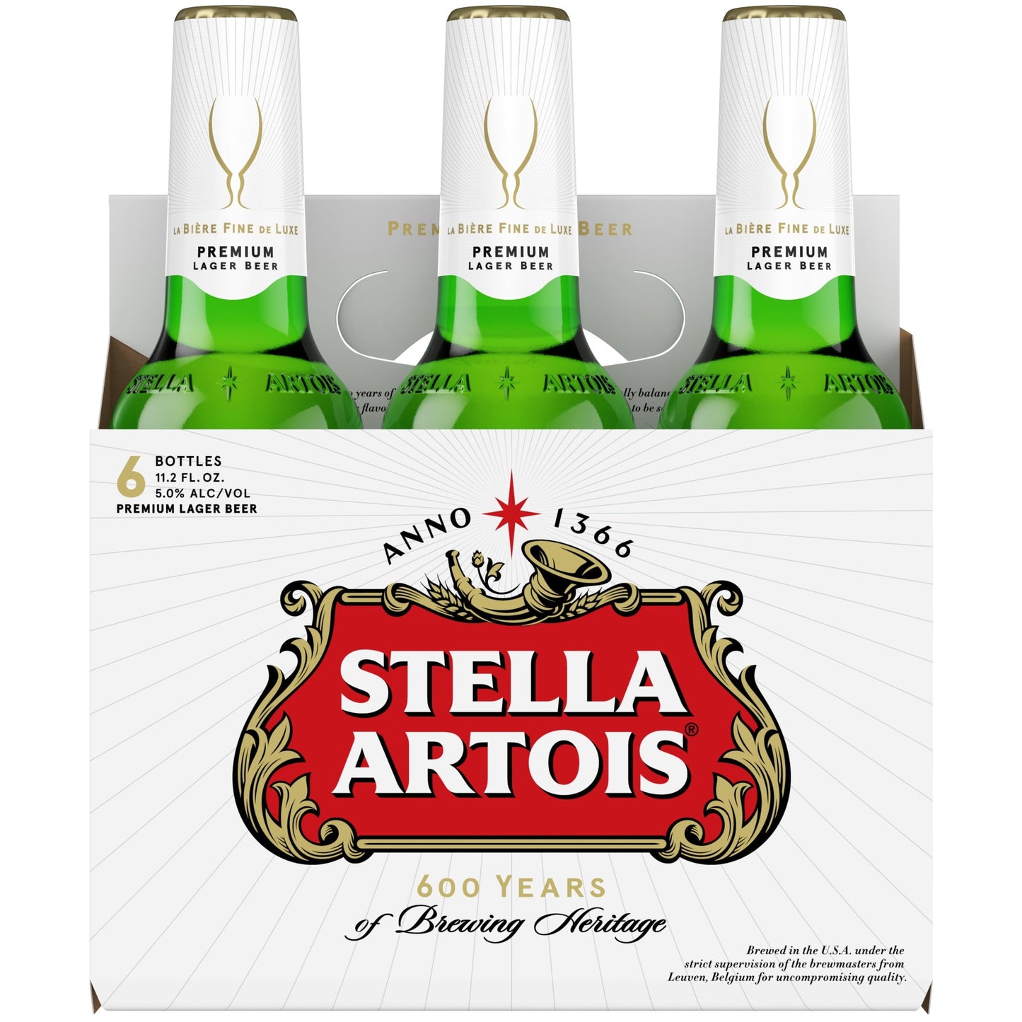 Stella Artois Lager, 6 Pack Beer, 11.2 fl oz Bottles, 5% ABV