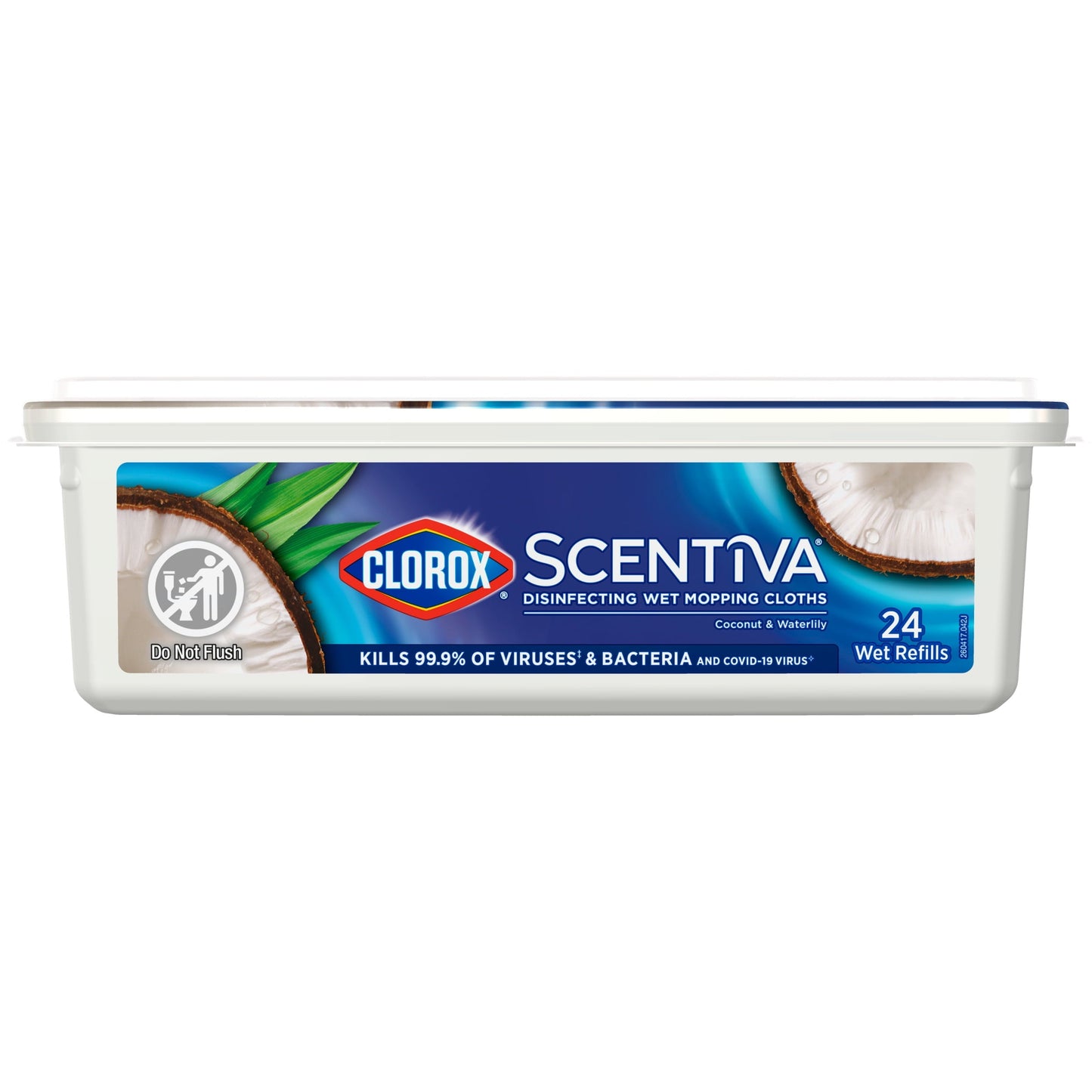 Clorox Scentiva Disinfecting Wet Mop Pads, Coconut & Waterlily, 24 Count