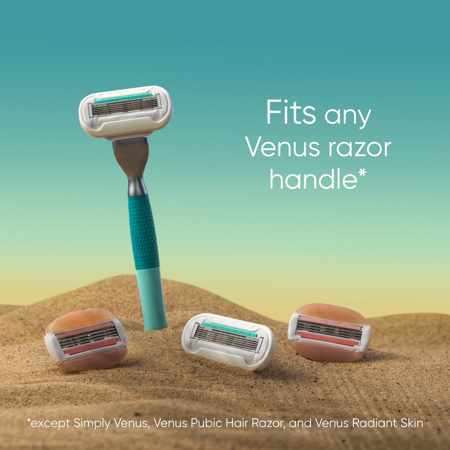 Gillette Venus Miami Sunrise Deluxe Smooth Sensitive Women's Razor Blade Refills, 6 Refills