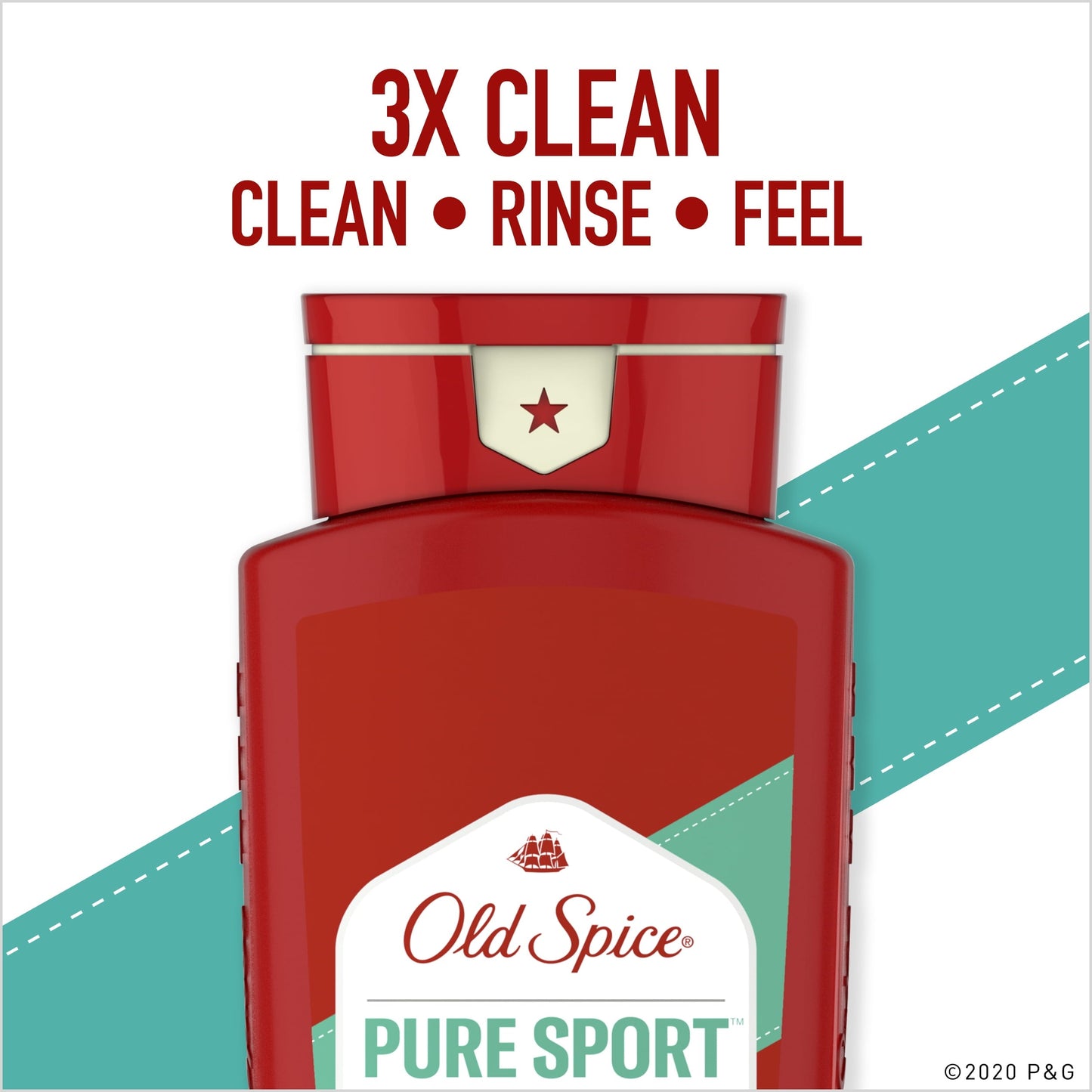 Old Spice High Endurance Body Wash for Men, Pure Sport Scent, 24 fl oz, Pack of 2