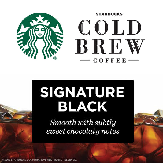 Starbucks Signature Black Cold Brew Coffee, Single-Serve Concentrate Pods, 6 ct