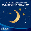 Always Maxi Size 4 Overnight Pads with Wings, Unscented, 36 Count