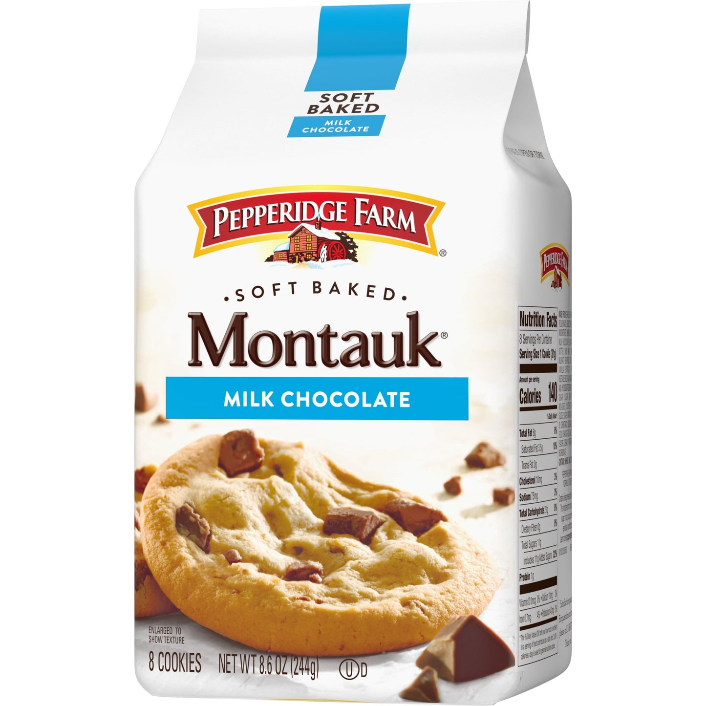 Pepperidge Farm Montauk Soft Baked Milk Chocolate Chunk Cookies, 8.6 oz Bag (8 Cookies)