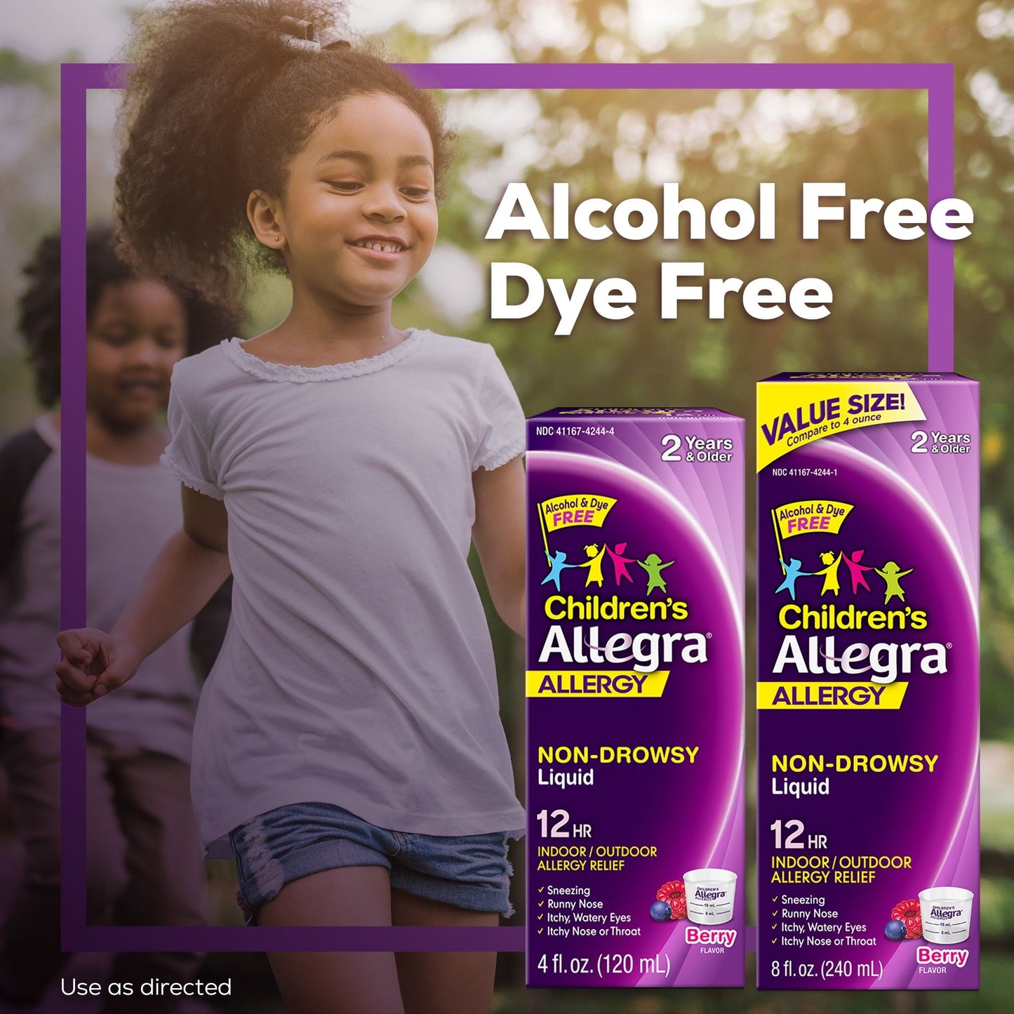 Allegra Children's 12 Hour Non-Drowsy Antihistamine Allergy Relief Medicine 30mg Berry Flavor Liquid 4oz