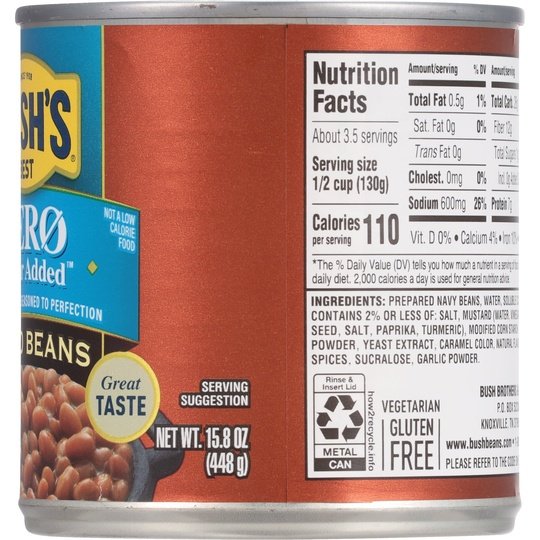 Bush's Zero Sugar Added Baked Beans 15.8 oz