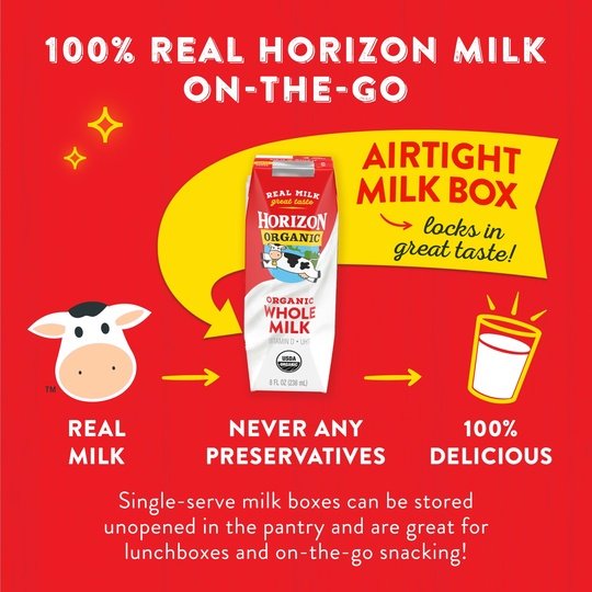 Horizon Organic Whole Shelf-Stable Milk Boxes, 8 Oz., 12 Count
