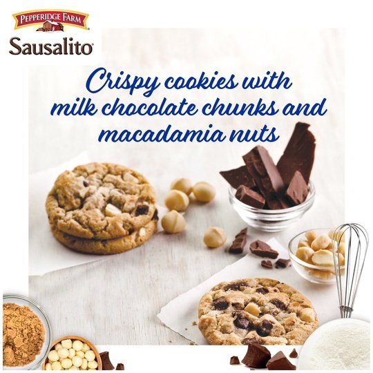 Pepperidge Farm Sausalito Crispy Milk Chocolate Macadamia Nut Cookies, 7.2 oz Bag (8 Cookies)