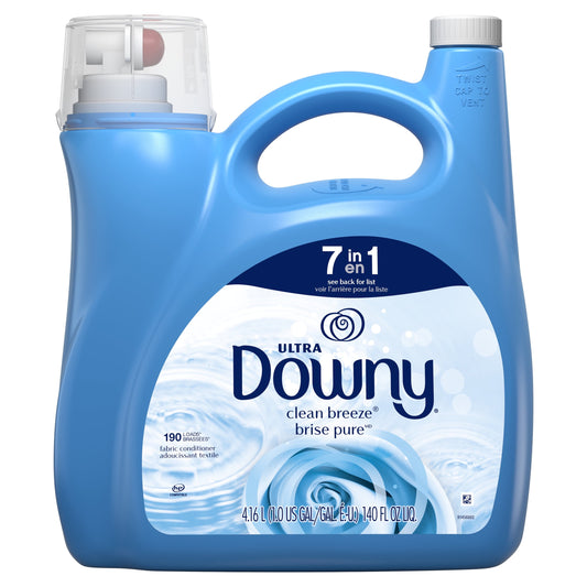 Downy Clean Breeze Liquid Fabric Conditioner (Fabric Softener), 140 fl oz, 190 Loads