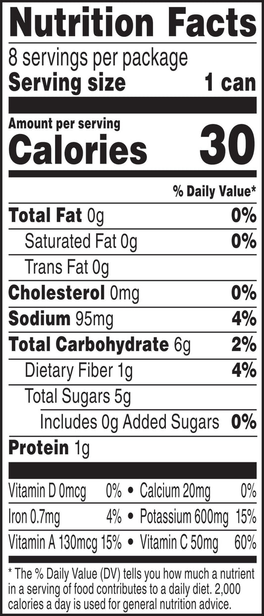 V8 Low Sodium Original 100% Vegetable Juice, 5.5 fl oz Can (Pack of 8)