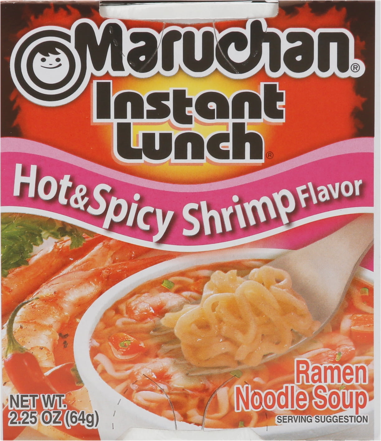 Maruchan Instant Lunch Hot & Spicy Shrimp Flavor Noodle Soup, 2.25 oz Shelf Stable Cup