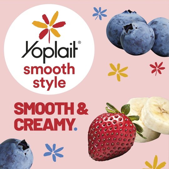 Yoplait Smooth Style Low Fat Yogurt, Snack Cups Variety Pack, 4 LBS, 16 Yogurt Cups