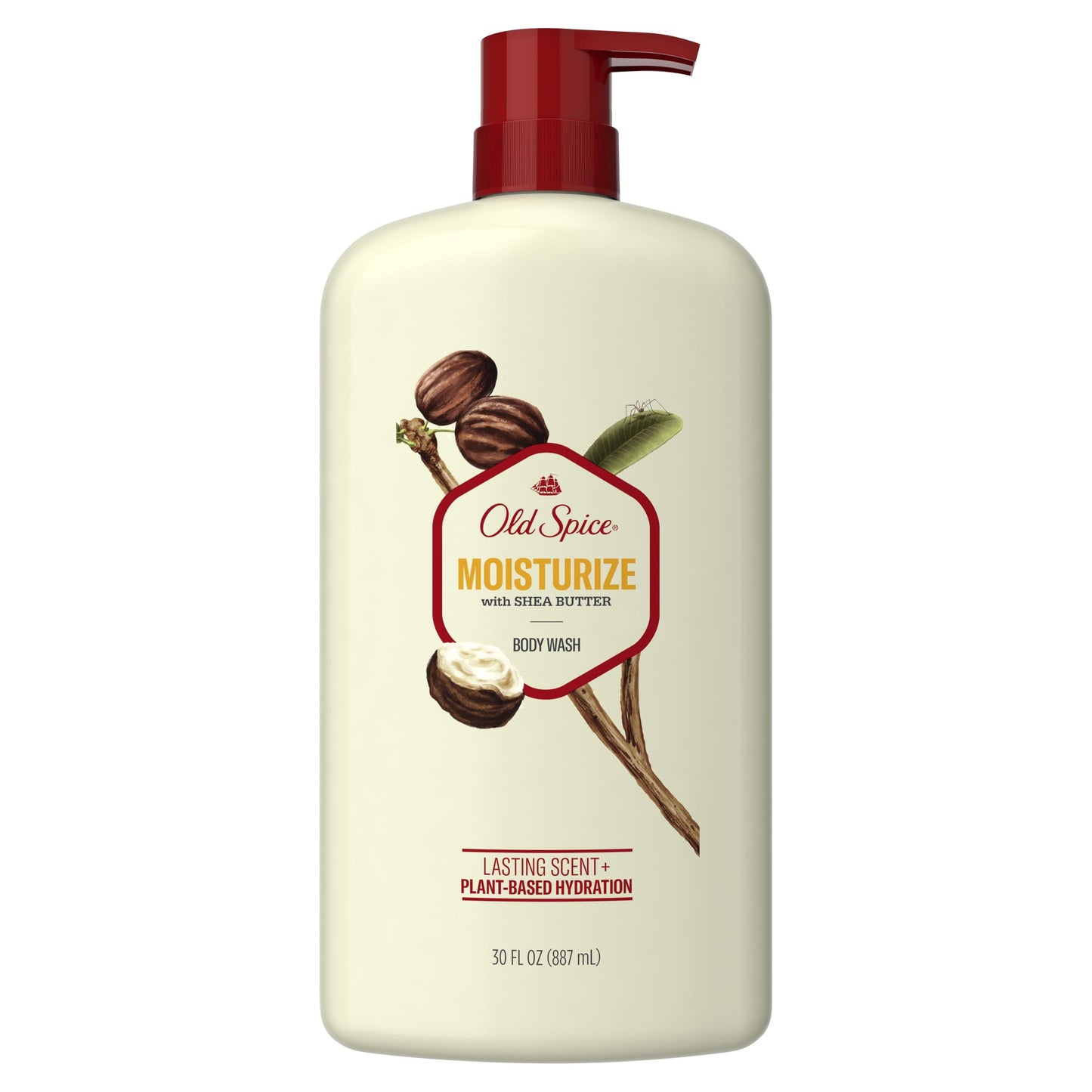 Old Spice Men's Body Wash Moisturize with Shea Butter, All Skin Types, 30 fl oz