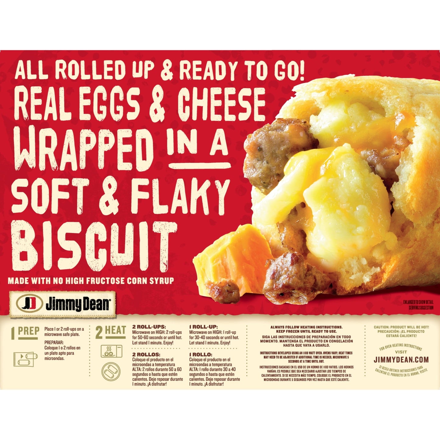 Jimmy Dean Sausage, Egg & Cheese Biscuit Rollups, 12.8 oz, 8 Ct (Frozen)