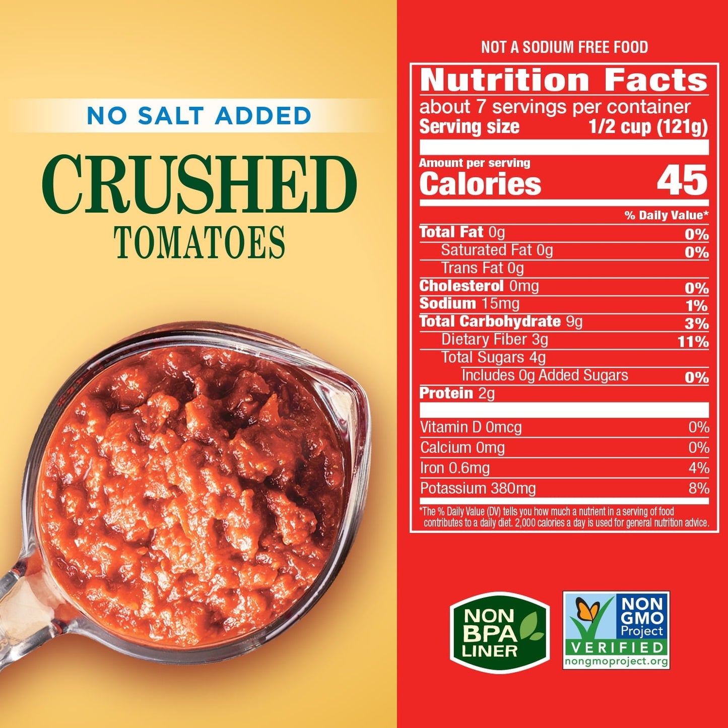 Hunt's Crushed Tomatoes, No Salt Added, 28 oz Can