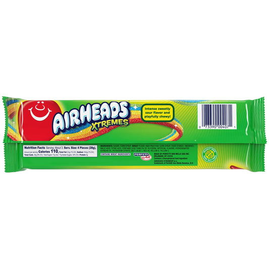 Airheads Xtremes Belts Sweetly Sour Candy, Rainbow Berry, 3 oz