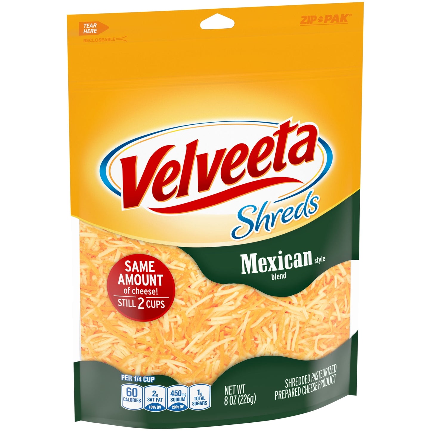 Velveeta Shreds Mexican Style Blend Shredded Cheese, 8 oz Bag