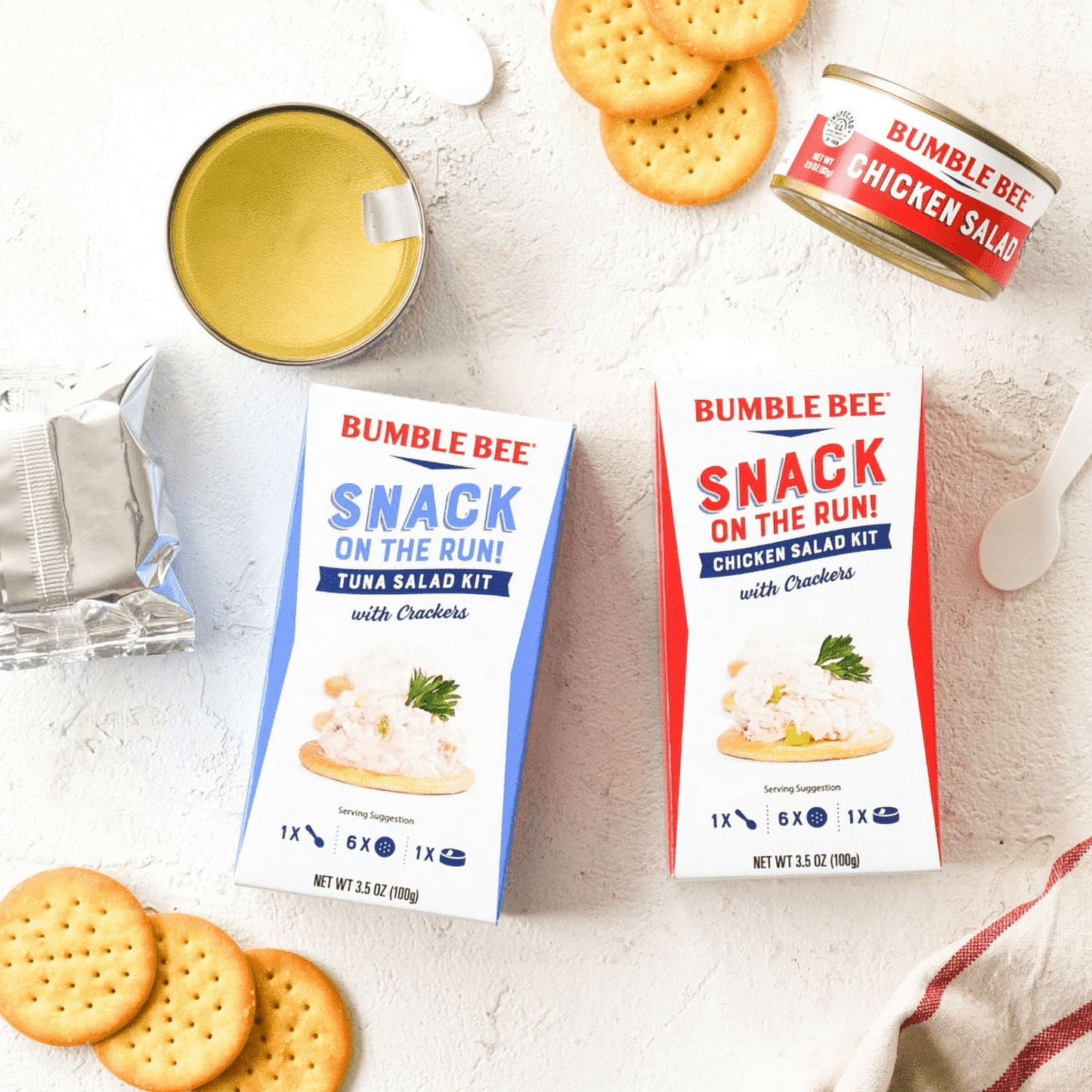 Bumble Bee Snack on the Run! Tuna Salad Kit with Crackers, Ready to Eat with Spoon, 3.5 oz Box