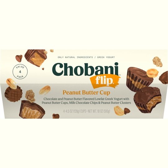 Chobani® Flip® Low-Fat Greek Yogurt, Peanut Butter Cup 4.5oz 4-pack