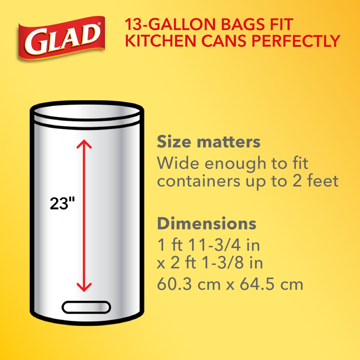 Glad 13 Gallon Tall Kitchen Trash Bags, OdorShield, Fresh Clean, 80 Bags