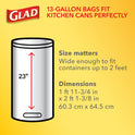 Glad ForceFlex 13 Gallon Tall Kitchen Trash Bags, Gain Lavender with Febreze, 40 Bags