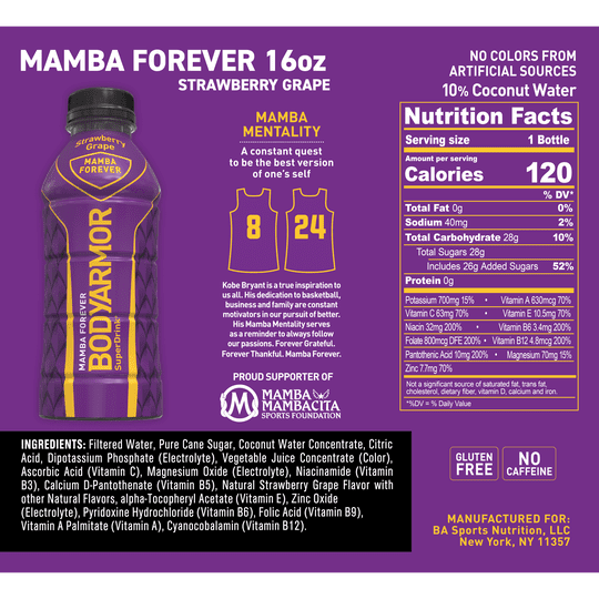 BODYARMOR Sports Drink Mamba Forever, 16 fl oz