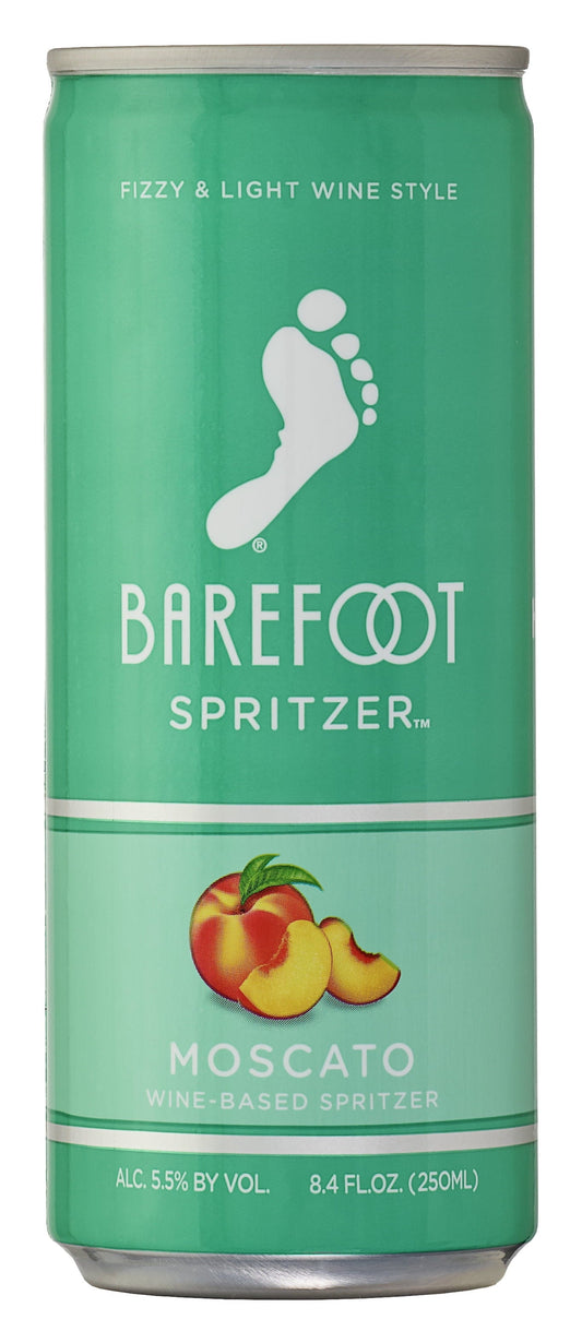 Barefoot Spritzer Moscato White Wine, California, 4 Pack, 4 Single Serve 250ml Cans