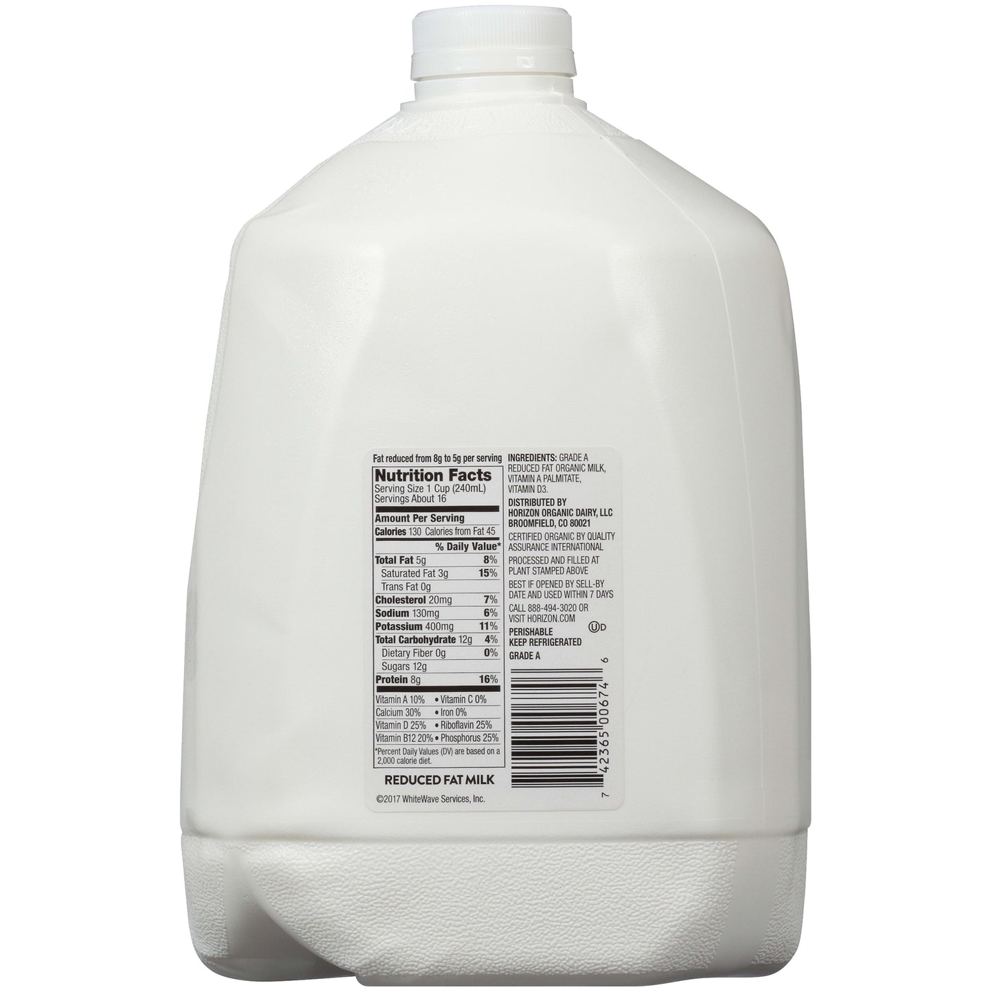 Horizon Organic 2% Reduced Fat High Vitamin D Milk, 1 Gallon