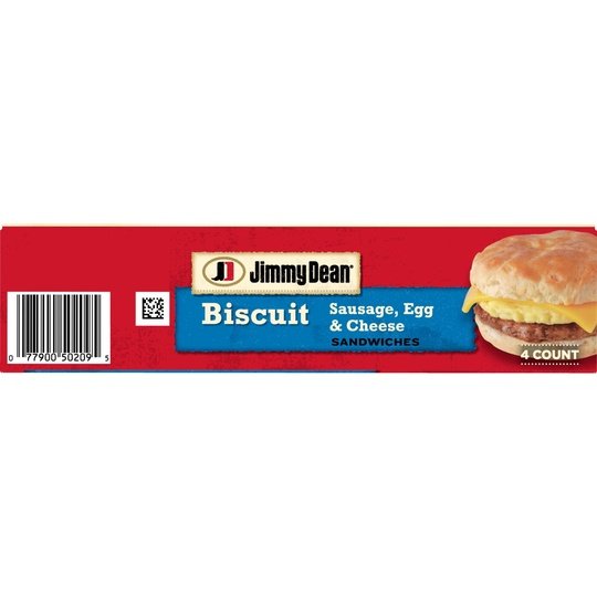 Jimmy Dean Sausage Egg & Cheese Biscuit Sandwich, 18 oz, 4 Ct (Frozen)