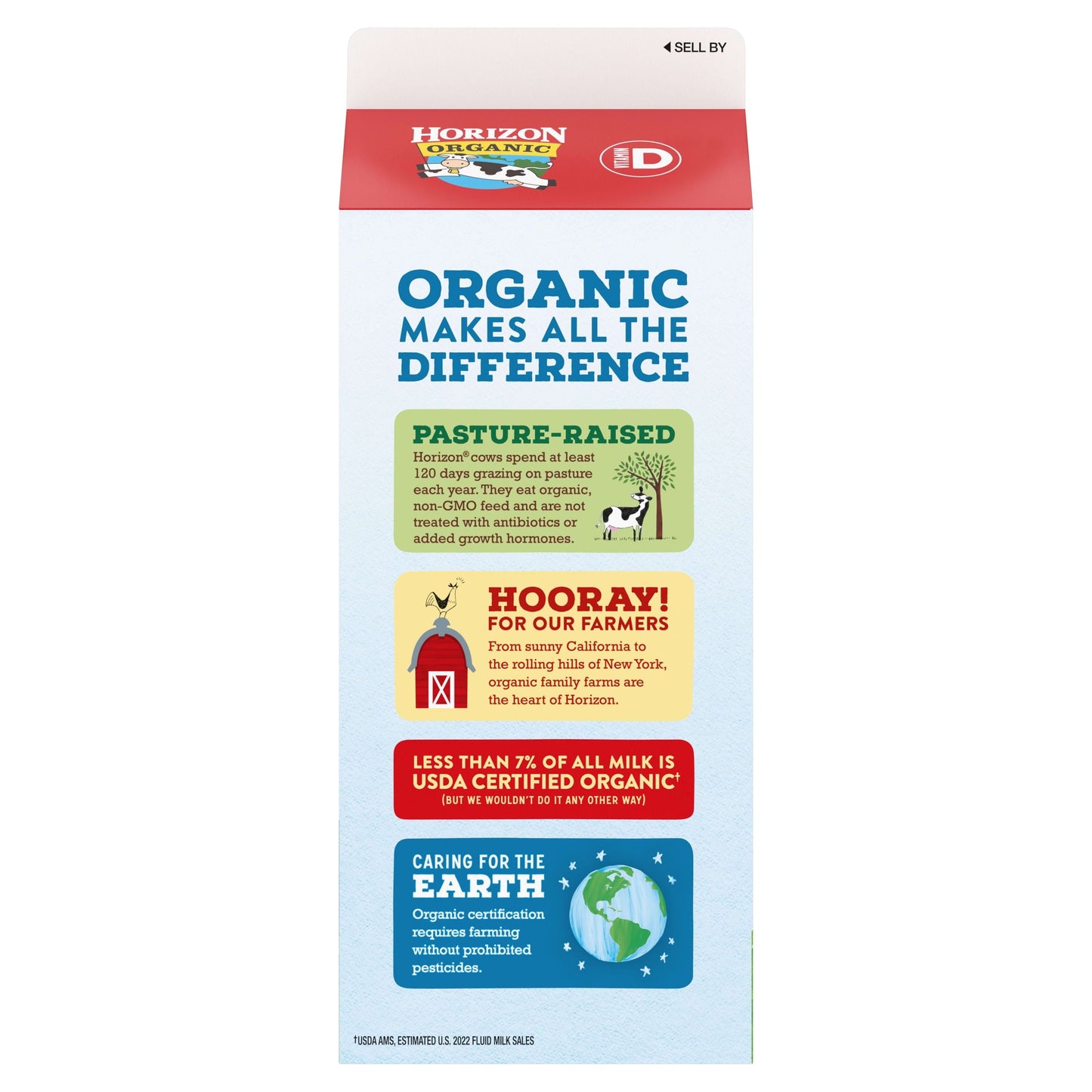 Horizon Organic Whole High Vitamin D Milk, Half Gallon