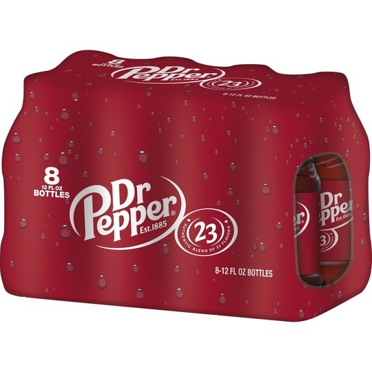 Dr Pepper Soda, 12 fl oz bottles, 8 pack