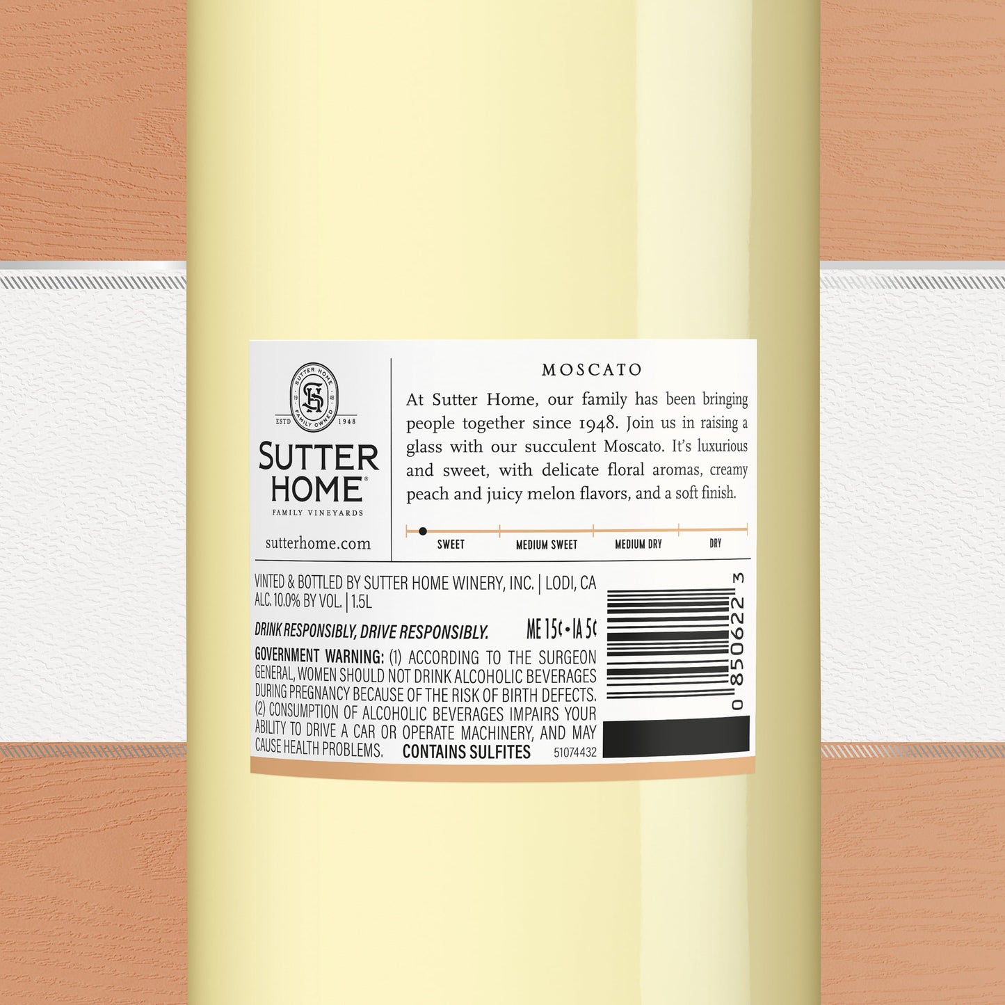 Sutter Home Moscato White Wine, 1.5 L Bottle